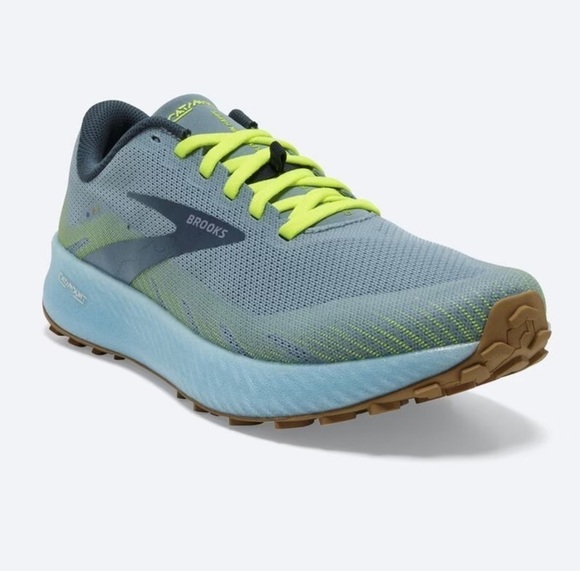 Brooks Catamount Trail Running Lace Up Sneakers in Blue/Nightlife/Biscuit - Picture 1 of 16